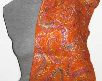 Wool Scarf Felted Scarf Merino Felt Scarf Nuno Felt Scarf Felt Silk Scarf Unique Scarf Silk Scarf Nuno Felt Silk Scarf Merino Silk Scarves