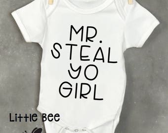 Mr. steal yo girl, Baby boy, Baby Onesie, New Baby, Baby shower gift, Funny baby onesie, Pregnancy gifts, gender reveal