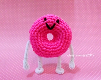 Amigurumi Crochet Donut Doughnut Strawberry Frosted