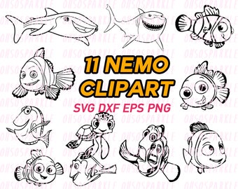nemo svg, finding nemo, clipart, eps, png, silhouette,