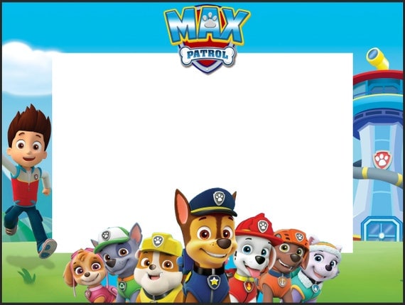 Paw Patrol Birthday Frames Paw Patrol Photo booth Frame