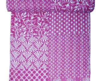 Indian Hamdemade Kantha Quilt Beautifully Designed