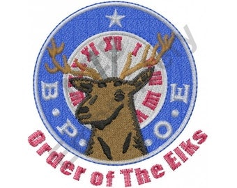 Elk - Machine Embroidery Design, B.P.O.E. Benevolent And Protective Order Of The Elks