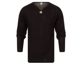 V-Neck Shirt // Long Sleeve Kurta // 100% Super Soft Cotton // Made in Thailand // Hippie Hobo Boho Bohemian Wear // Festival Clothing