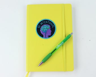 Writing journal, notebook, diary. With embroidered patch. Available in 3 colors.