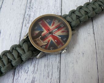Paracord Watch Mens watch Survival Watch Paracord Watches Bracelet Watches Band Mens Jewelry Everyday Watches Wrist Watches Handmade Custom