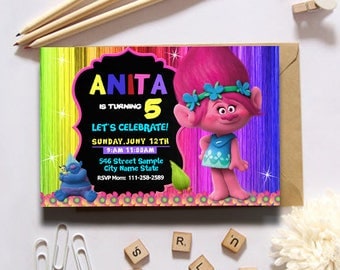 Trolls Birthday Invitation/Trolls Invitation/Trolls/Trolls Birthday/Troll Birthday Invites/Trolls Invitation Instant Download