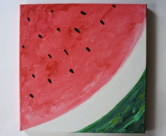 Watermelon Abstract Art Acrylic Painting Original Hand