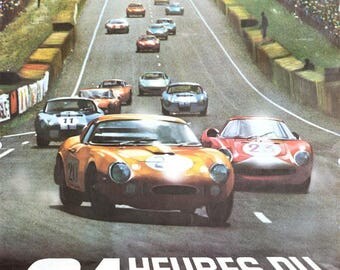 Beautiful poster for 24 hours of le Mans in 1966.