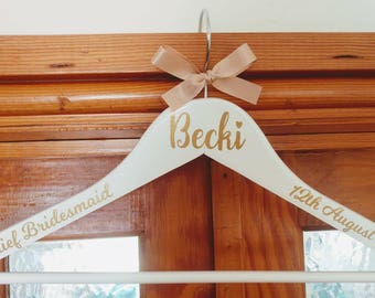 3 for 10 Personalised Wedding Hanger, Wedding Dress Hanger, Bridal Hanger, Bridesmaid Gift, Wedding Gift, Personalised Hanger, Bride Hanger