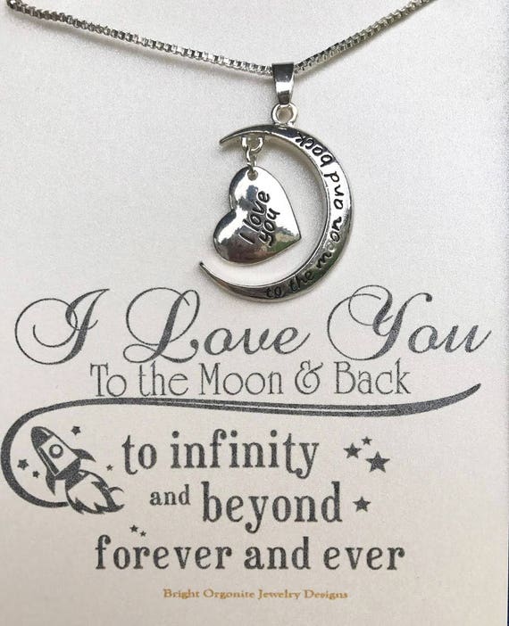 I love you to the moon and back necklace personalized