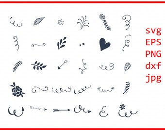 Decorative Elements SVG File | Decorative Line Svg | Flower Bow Svg | Elements SVG File | Divider Ornament Svg | Decorative Vector