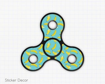 Banana, Fidget Spinner Sticker Decal, Fidget Toy, Hand Spinner, Stress Toy