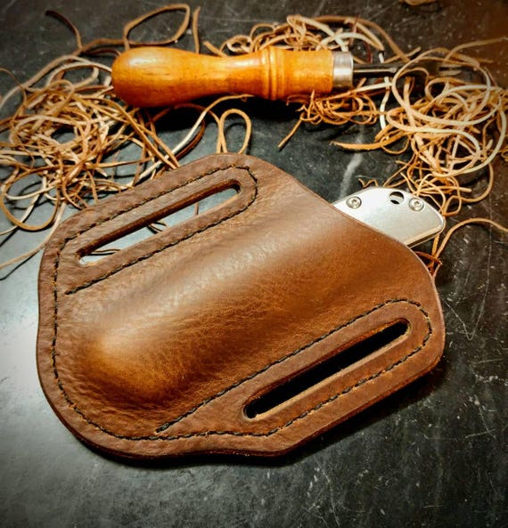 Leather Pancake Style Knife Sheath