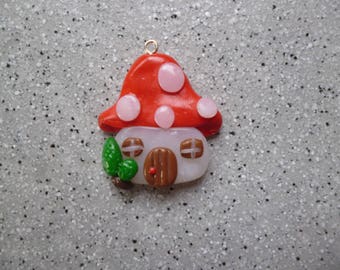 Maison champignon réalisé en fimo sans moule