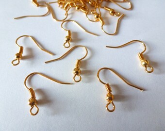 40 hooks 18 * 16mm Stud Earrings gold tone (ref SFBOD01)