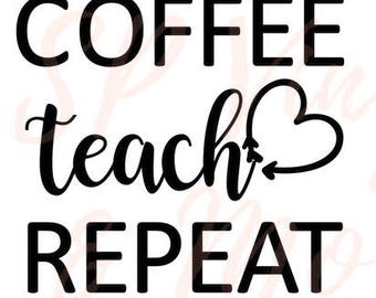 Teacher coffee svg | Etsy