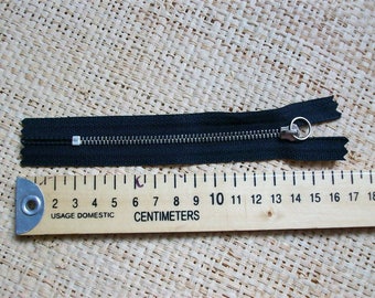 ZigZag Black Zipper Cuff In Silver