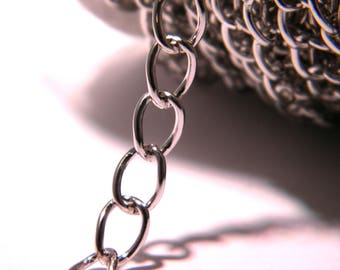 1 M large chain links 8 x 6 mm - silver - NF21