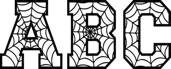 Spiderweb Alphabet Halloween Spiderweb Digital Download Alphabet Letters Scrapbook Halloween