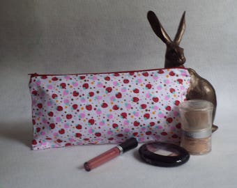 Handmade zipper pouch. Make up bag. Travel bag. Storage bag. Gift for her.