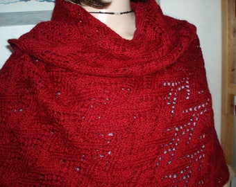Hand knitted lace shawl