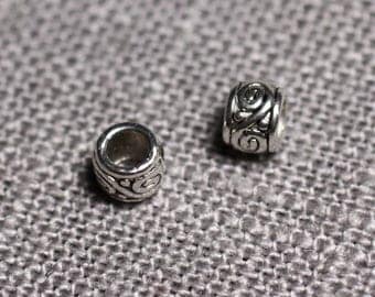 50pc - beads silver Metal washers 4mm hole 2mm - 4558550095114 arabesques