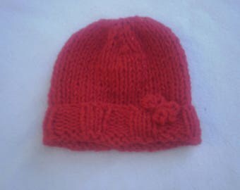 Little girl iridescent red wool hat
