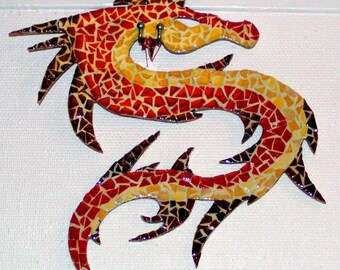 Soft toy: Chinese dragon in mosaics