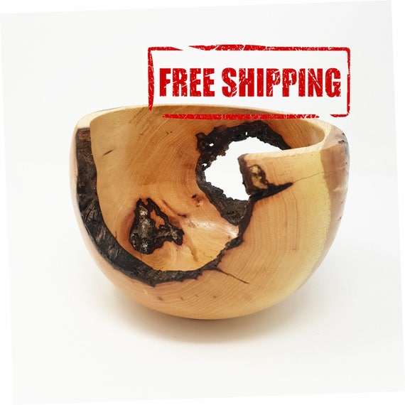 Beautiful Home Décor, Wood Art Kitchen or Living Room Handcrafted Hickory Wooden Bowl.