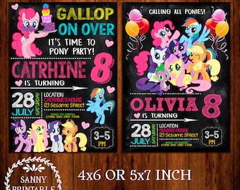 My Little Pony Invitation, My Little Pony Invite, My Little Pony Birthday, My Little Pony Party, My Little Pony Printable, Little Pony Card