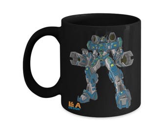 Annroid Robot Mecha Mug Handle Coffee C Ceramic Cup Overweight 11oz 15oz ounces Kitchenware Gift Present L & A Design
