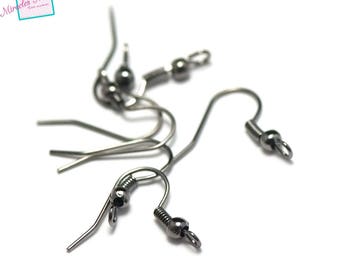 500 hooks for earrings, gun metal