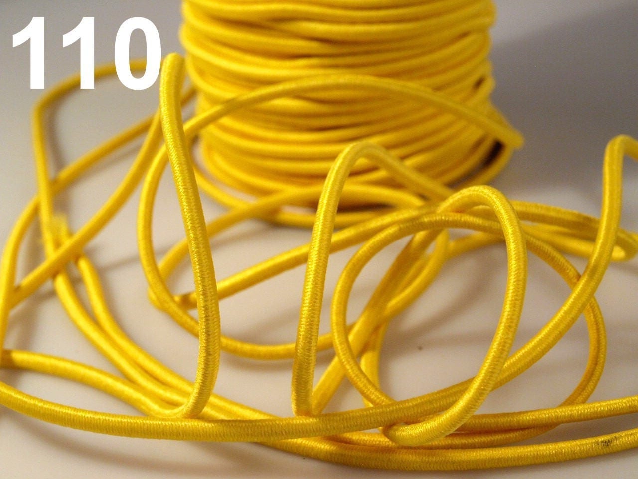 Yellow 3 mm elastic cord 1 m from bellemercerie on Etsy Studio