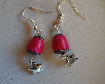 Earrings in polymer with charm