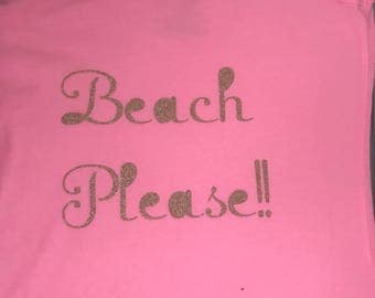 Beach Please! Tank Top. Customized