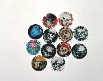 Set of 12 12 mm skull cabochon