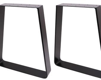2 x 18" Dining Bench Legs,Trapezoid Solid Steel table legs,Office Table Legs,Coffee Table Legs,Industrial kitchen table legs,Black