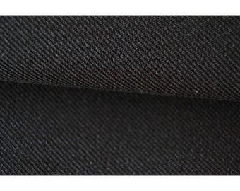 Non-stretch black gabardine fabric