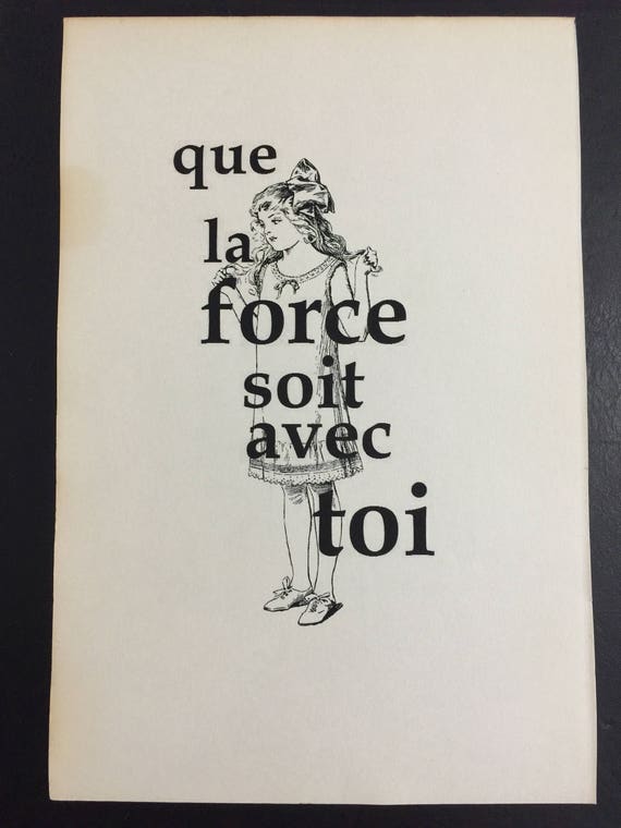 Vintage Book Print Que la force soit avec toi