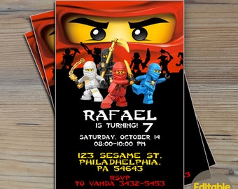 Instant Download-Ninjago Invitation,Ninjago Birthday,Ninjago Birthday Invitation,Ninjago Party