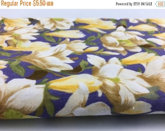 40% OFF- Floral Quilting Fabric- Vintage Quilting Cotton Fabric-Yellow and Purple