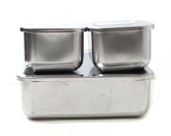Revere Ware Stainless Steel Containers Vintage Old Ktichenware Storage