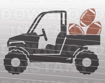 ATV with Football SVG File,ATV svg,4 Wheeler svg- Commercial & Personal Use- vector svg file for Cricut,svg file for Silhouette,vinyl cut