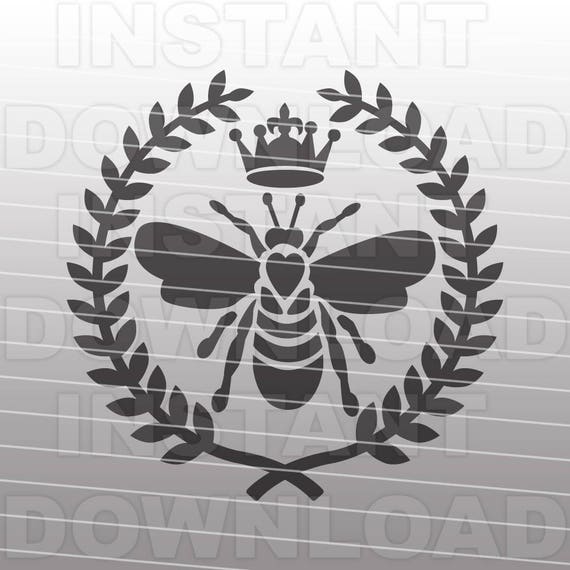 Download Bee SVG File Queen Bee SVG File Bee with Laurel Wreath SVG