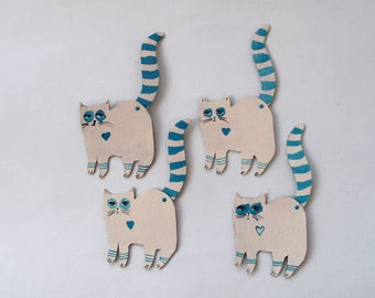 Aqua Creme Cats / Little addition Articulated Decoration / Hinged Beasts Series