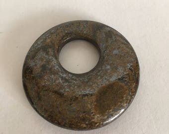 bronzite go-go donut bead pendant