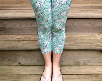 Greyhound Leggings - Hound Parade - Whippet - Galgo - Italian Greyhound - Dog Lover - Dog Apparel - Greyhound - CAPRI LENGTH - Aqua