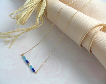 Delta Delta Delta Tri Delta Sorority Minimalist 14K Gold Filled Crystal Color Necklace OFFICIALLY LICENSED