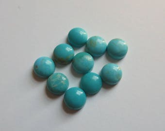 5mm Round Turquoise Cabochons--Parcel of 10